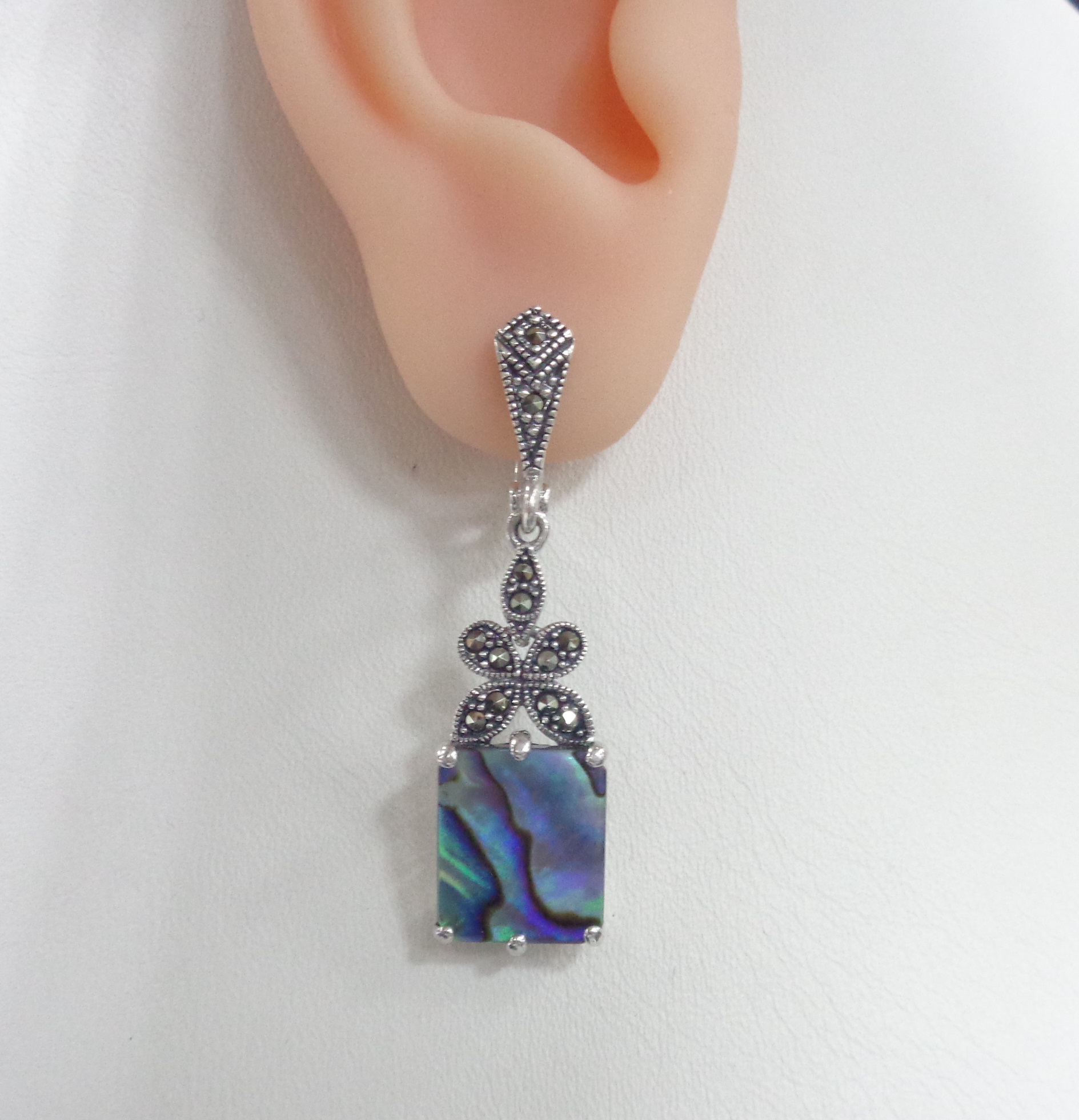 Серебряные серьги с перламутром абалон